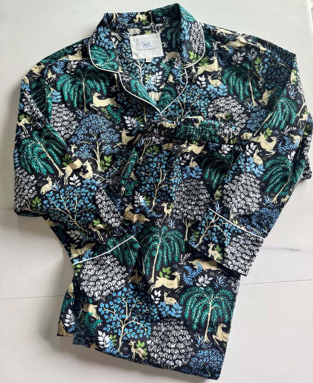 Printfresh Dashing Deer Long Pajama Set Size XL